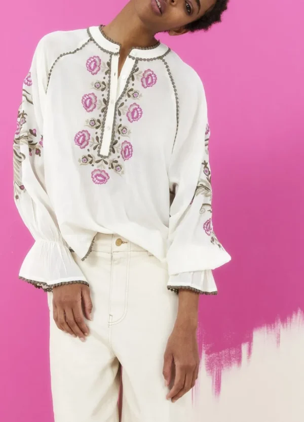 Women Summum Woman Blouse With Floral Embroidery