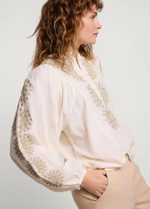 Women Summum Woman Blouse With Gold Embroidery