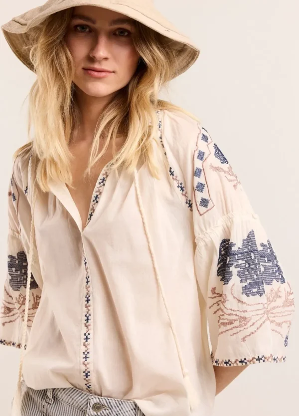 Women Summum Woman Bohemian Blouse With Embroidery