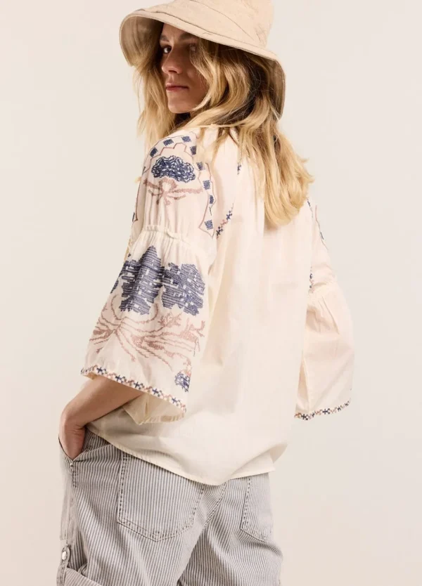 Women Summum Woman Bohemian Blouse With Embroidery