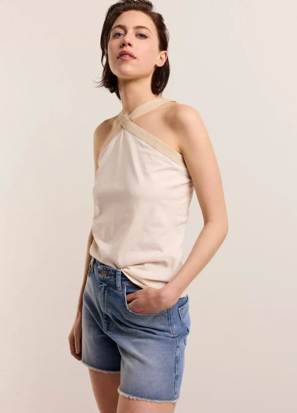 Women Summum Woman Crossed Neckline Singlet