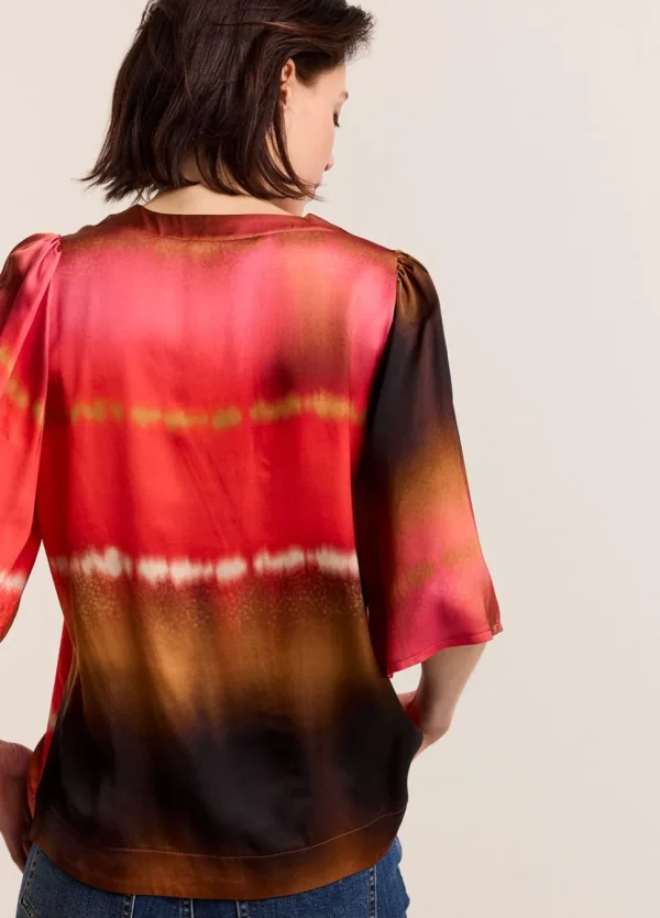 Women Summum Woman Faded Top With Butterfly Sleeves