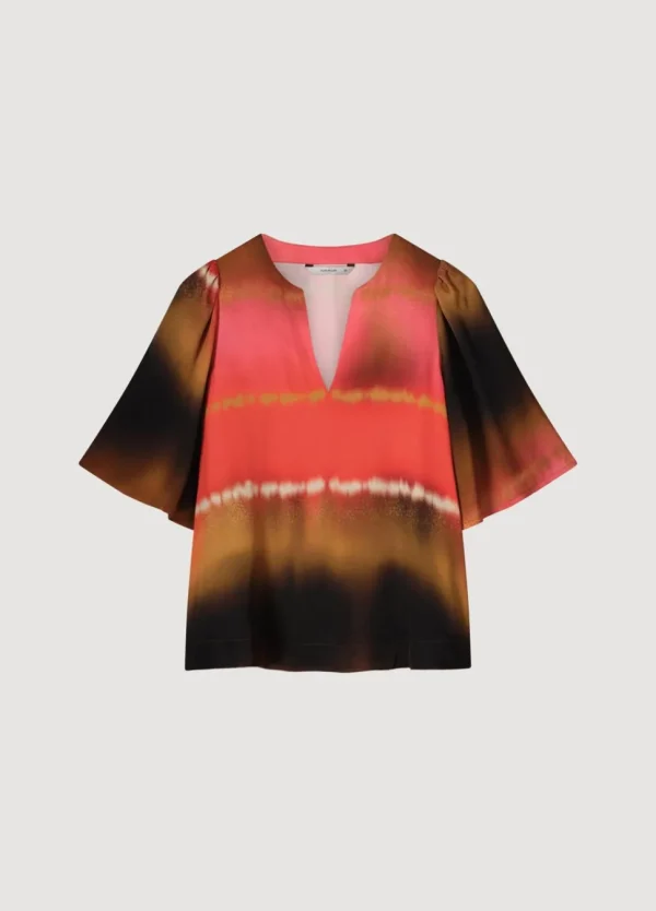 Women Summum Woman Faded Top With Butterfly Sleeves
