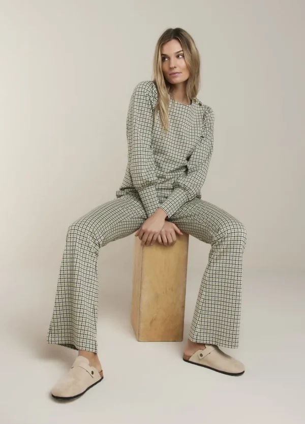 Women Summum Woman Flared Prince Of Wales Trousers