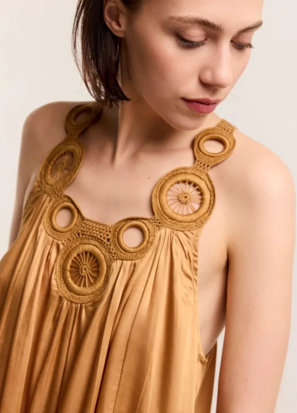 Women Summum Woman Halter Dress In Viscose Satin