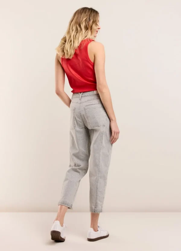 Women Summum Woman Indigo Striped Denim Trousers