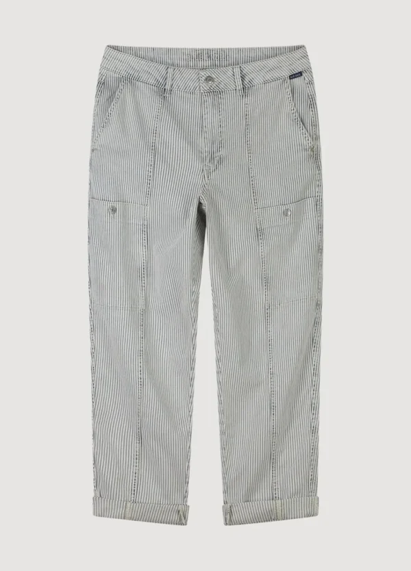 Women Summum Woman Indigo Striped Denim Trousers