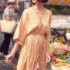 Women Summum Woman Kimono Dress With Shimmering Piping