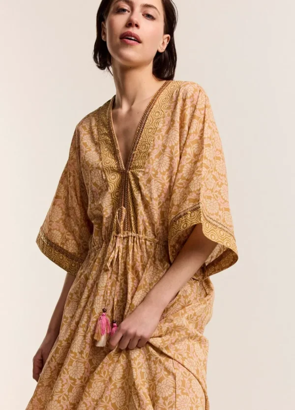 Women Summum Woman Kimono Dress With Shimmering Piping