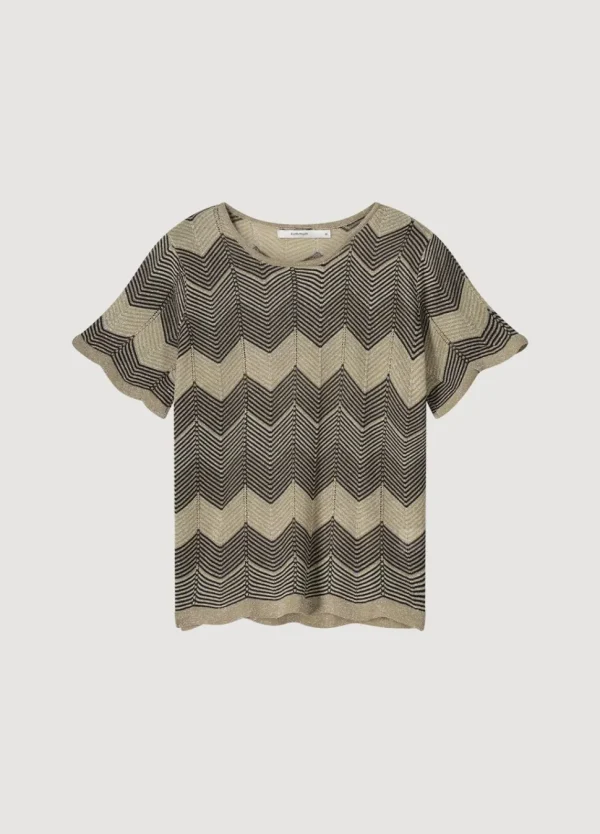 Women Summum Woman Metallic Zigzag Top