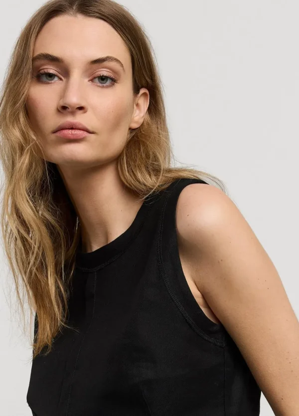 Women Summum Woman Sleeveless, Linen-Blend Top