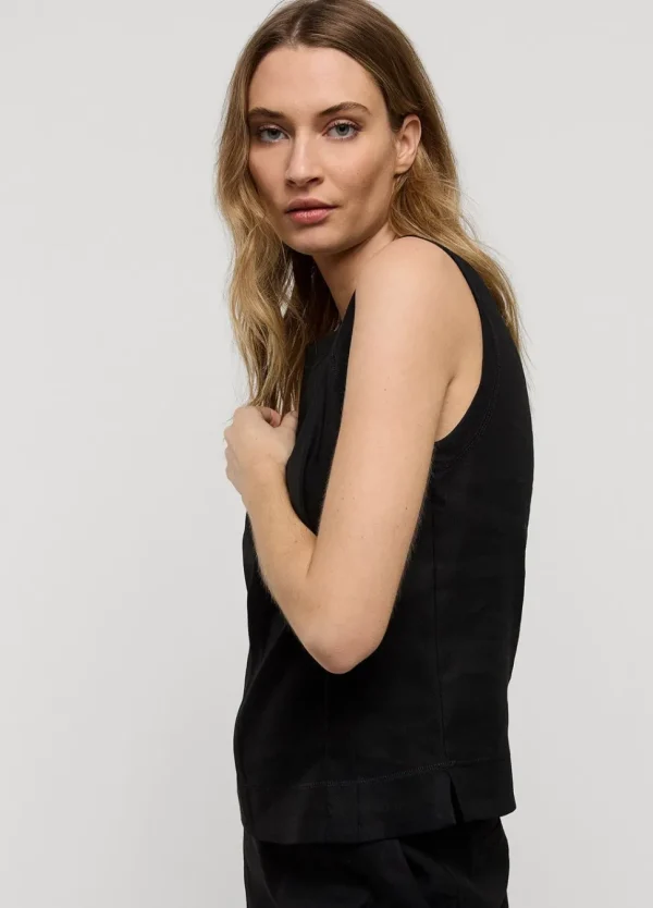 Women Summum Woman Sleeveless, Linen-Blend Top
