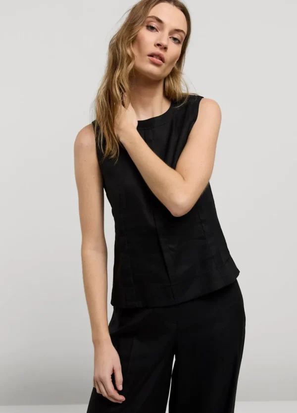 Women Summum Woman Sleeveless, Linen-Blend Top
