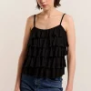 Women Summum Woman Spaghetti-Strap Top With Ruffles