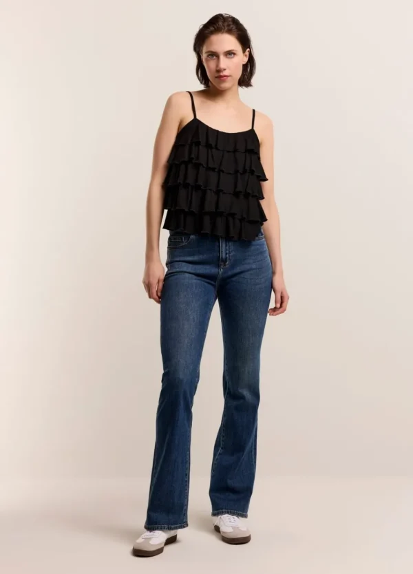 Women Summum Woman Spaghetti-Strap Top With Ruffles