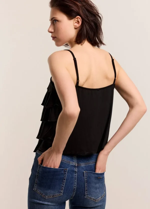 Women Summum Woman Spaghetti-Strap Top With Ruffles