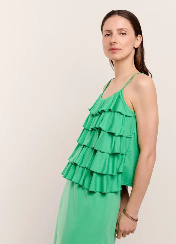 Women Summum Woman Spaghetti-Strap Top With Ruffles