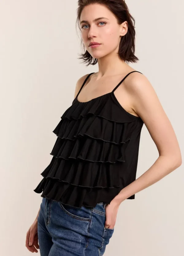 Women Summum Woman Spaghetti-Strap Top With Ruffles