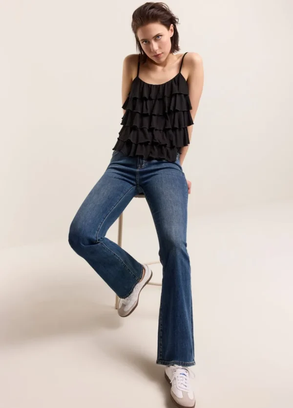 Women Summum Woman Spaghetti-Strap Top With Ruffles