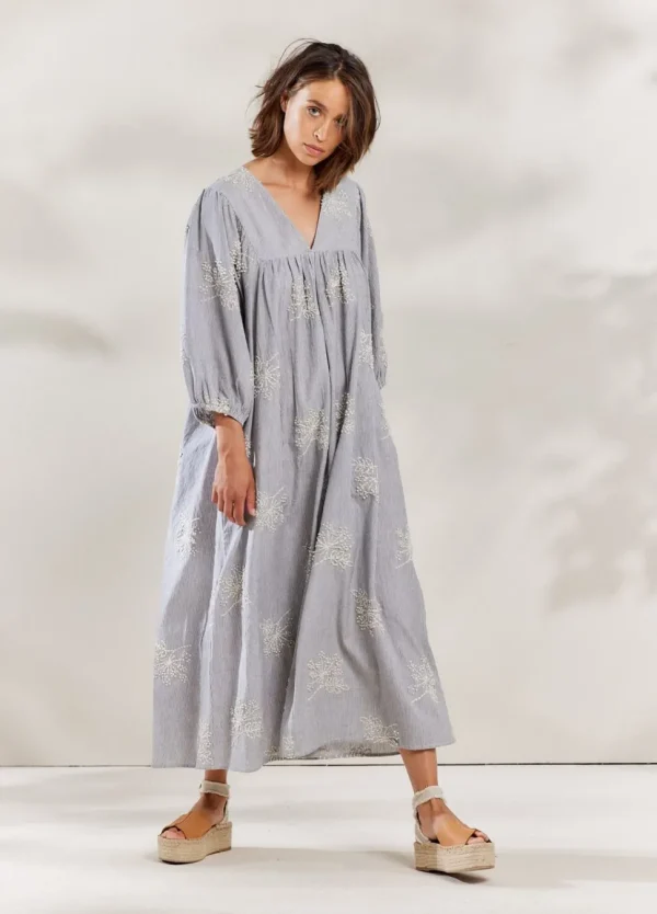 Women Summum Woman Striped Dress With Flowers