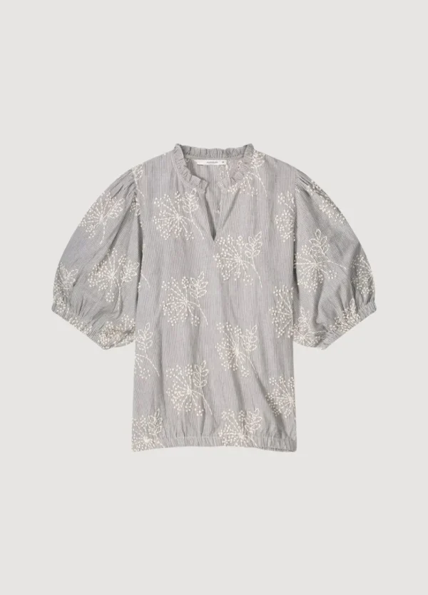 Women Summum Woman Striped Top With Flowers