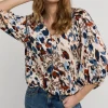 Women Summum Woman Top V-Neck Camouflage Print