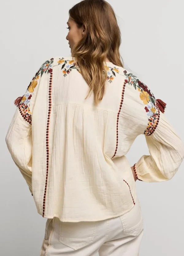 Women Summum Woman Top With Colourful Embroidery