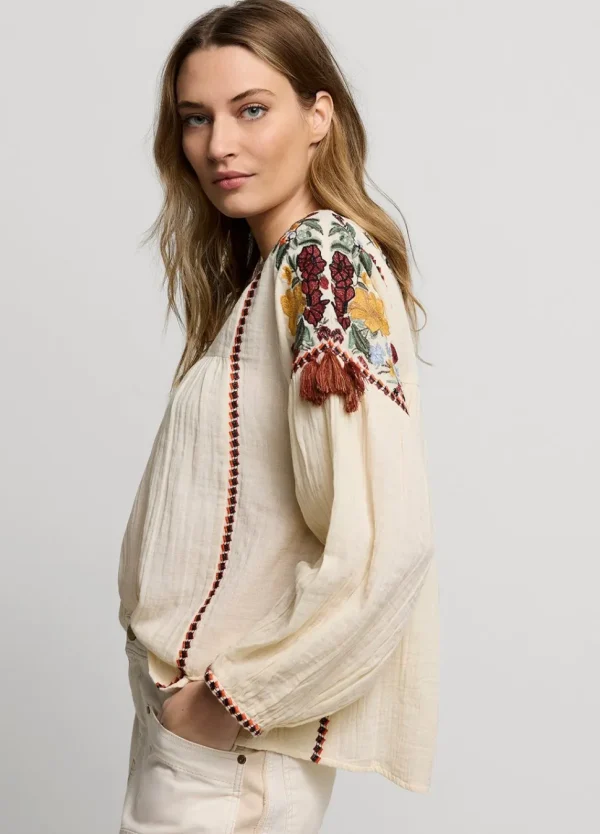 Women Summum Woman Top With Colourful Embroidery
