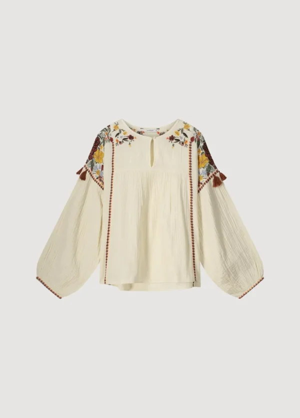 Women Summum Woman Top With Colourful Embroidery