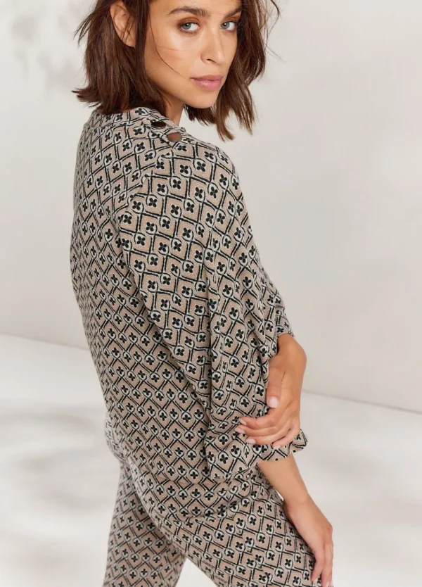 Women Summum Woman Top With Jacquard Ruffles