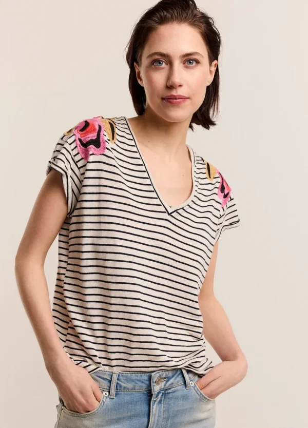 Women Summum Woman T-Shirt With Floral Embroidery