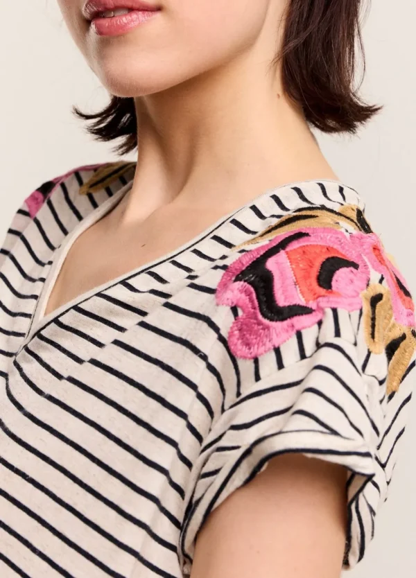 Women Summum Woman T-Shirt With Floral Embroidery