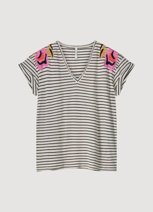 Women Summum Woman T-Shirt With Floral Embroidery