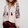 Women Summum Woman Voile Blouse With Embroidery
