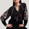 Women Summum Woman Voile Blouse With Embroidery