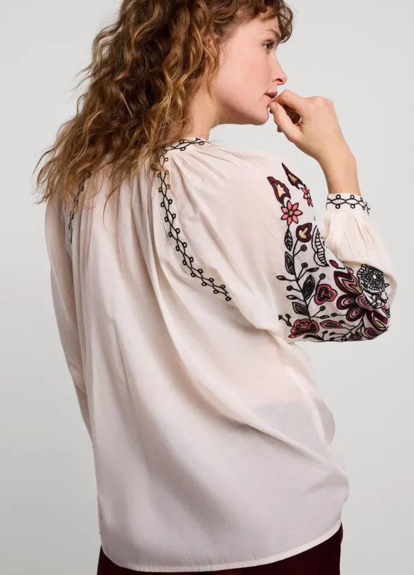 Women Summum Woman Voile Blouse With Embroidery