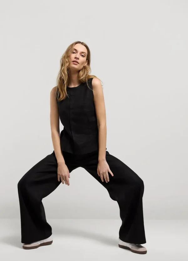Women Summum Woman Wide-Leg Linen Trousers